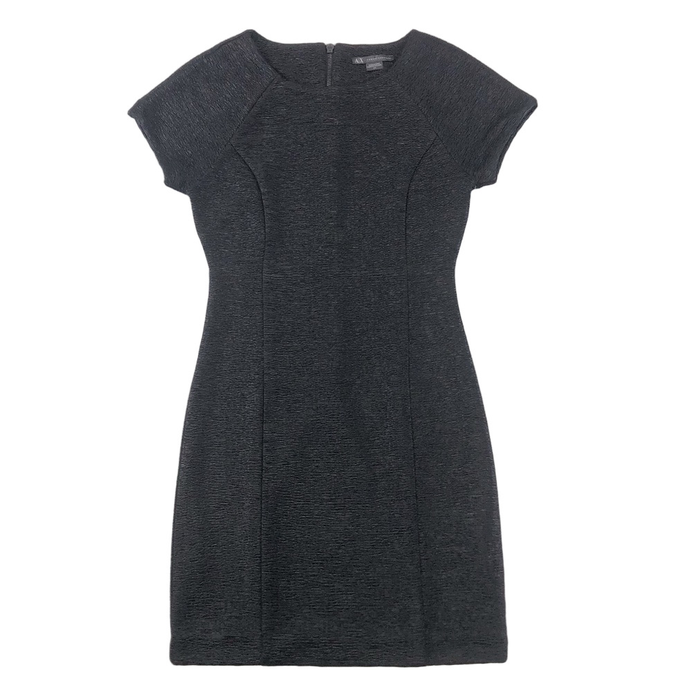Armani Exchange leather look LBD mini dress Small Modern Minimalist
